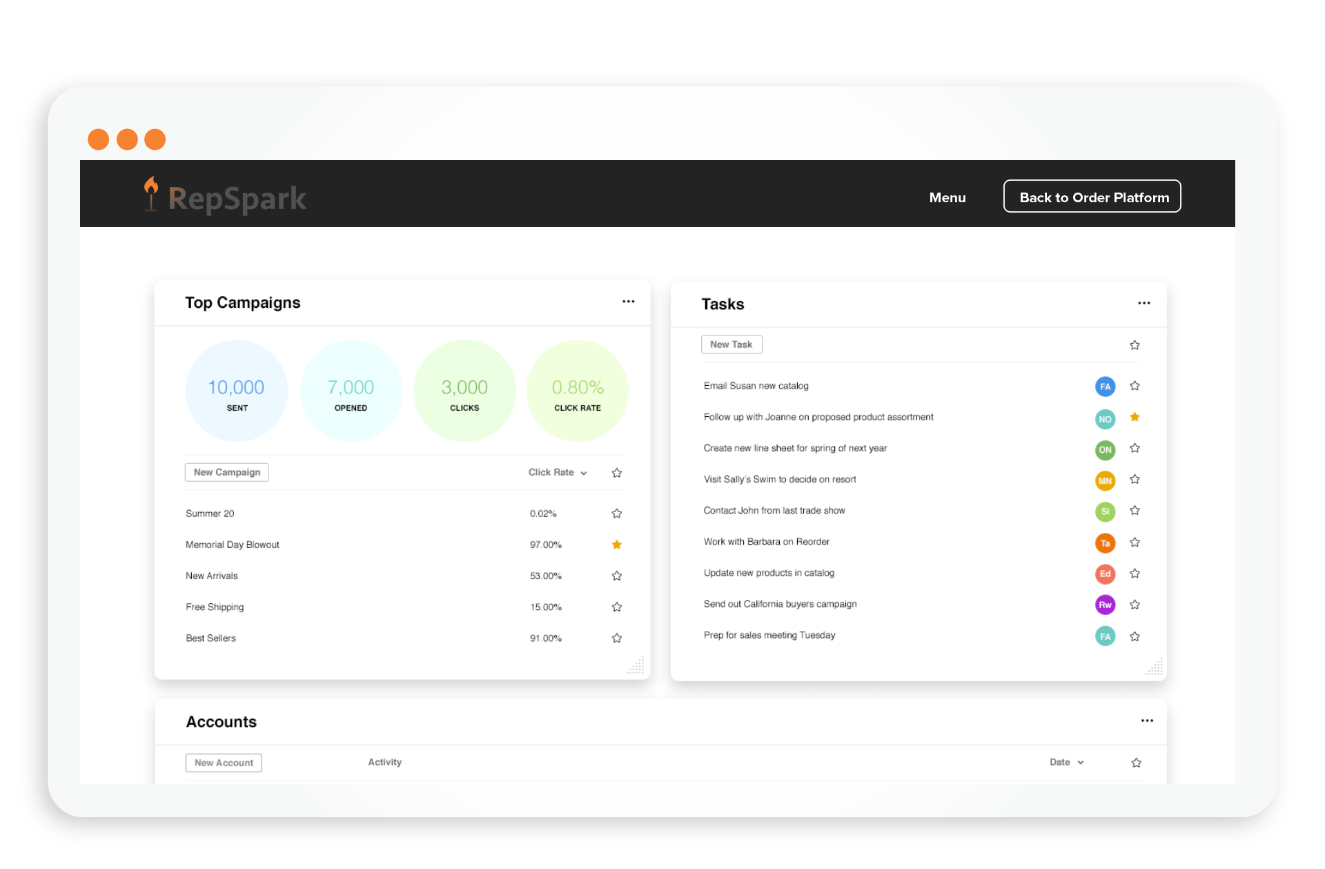 screenshot of RepSpark