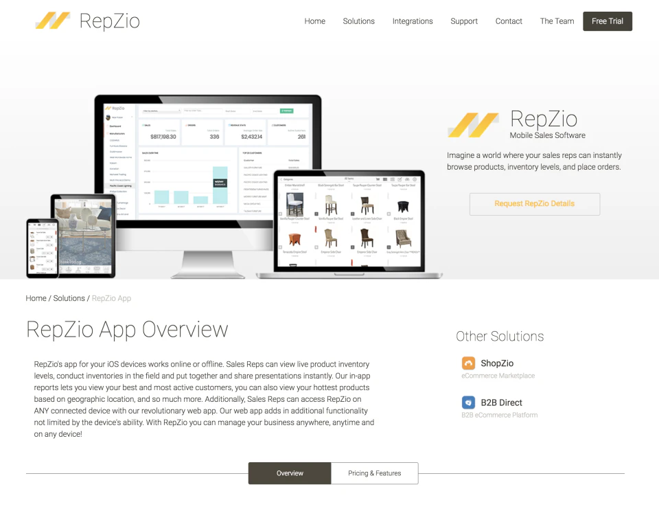 screenshot of RepZio