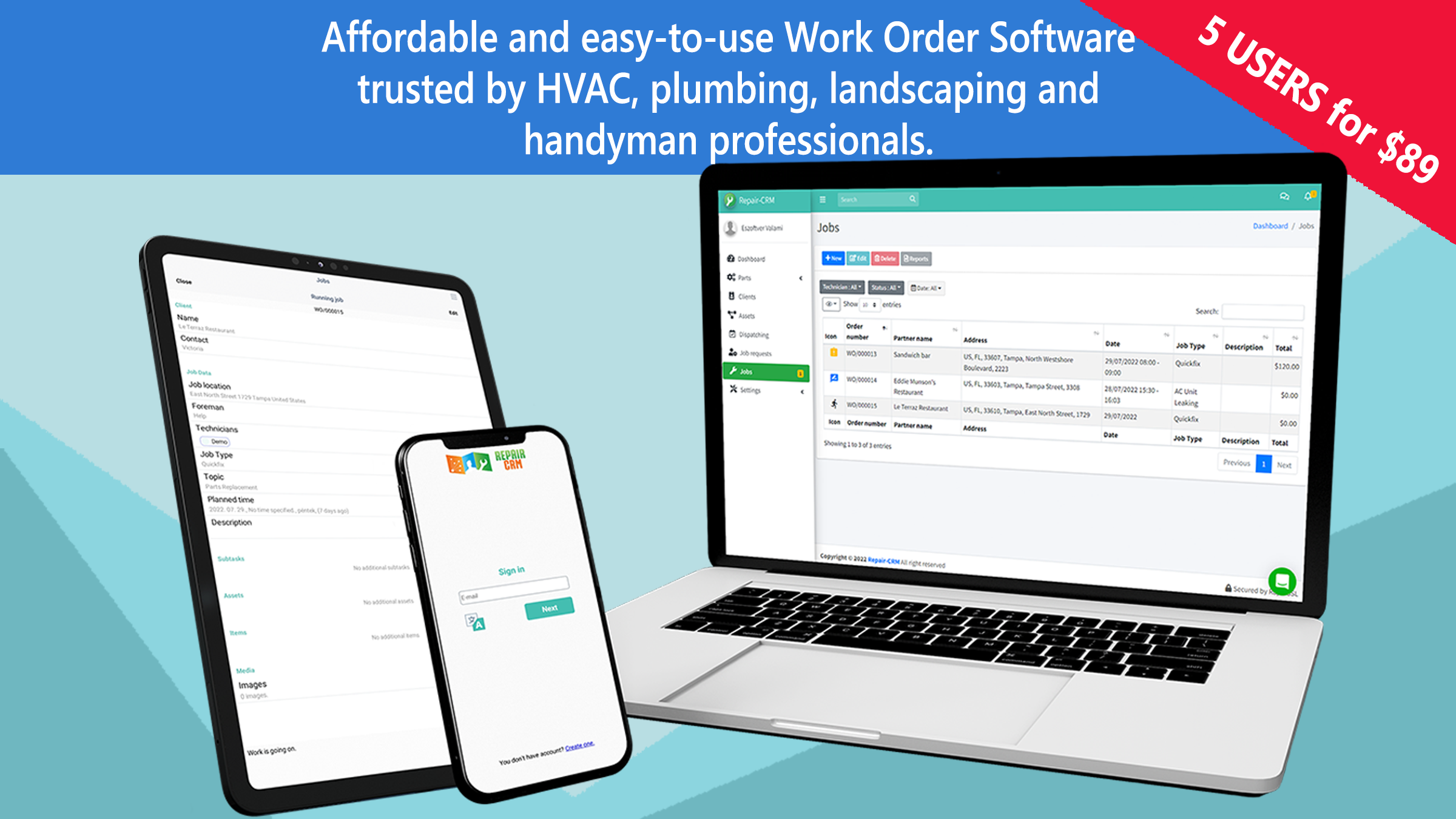 screenshot of Repair-CRM