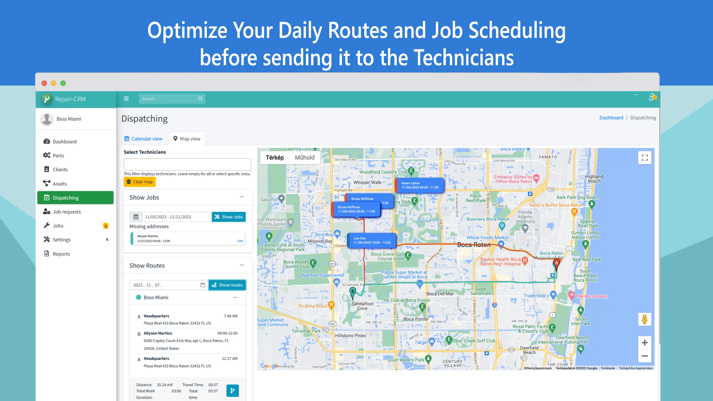 screenshot of Repair-CRM