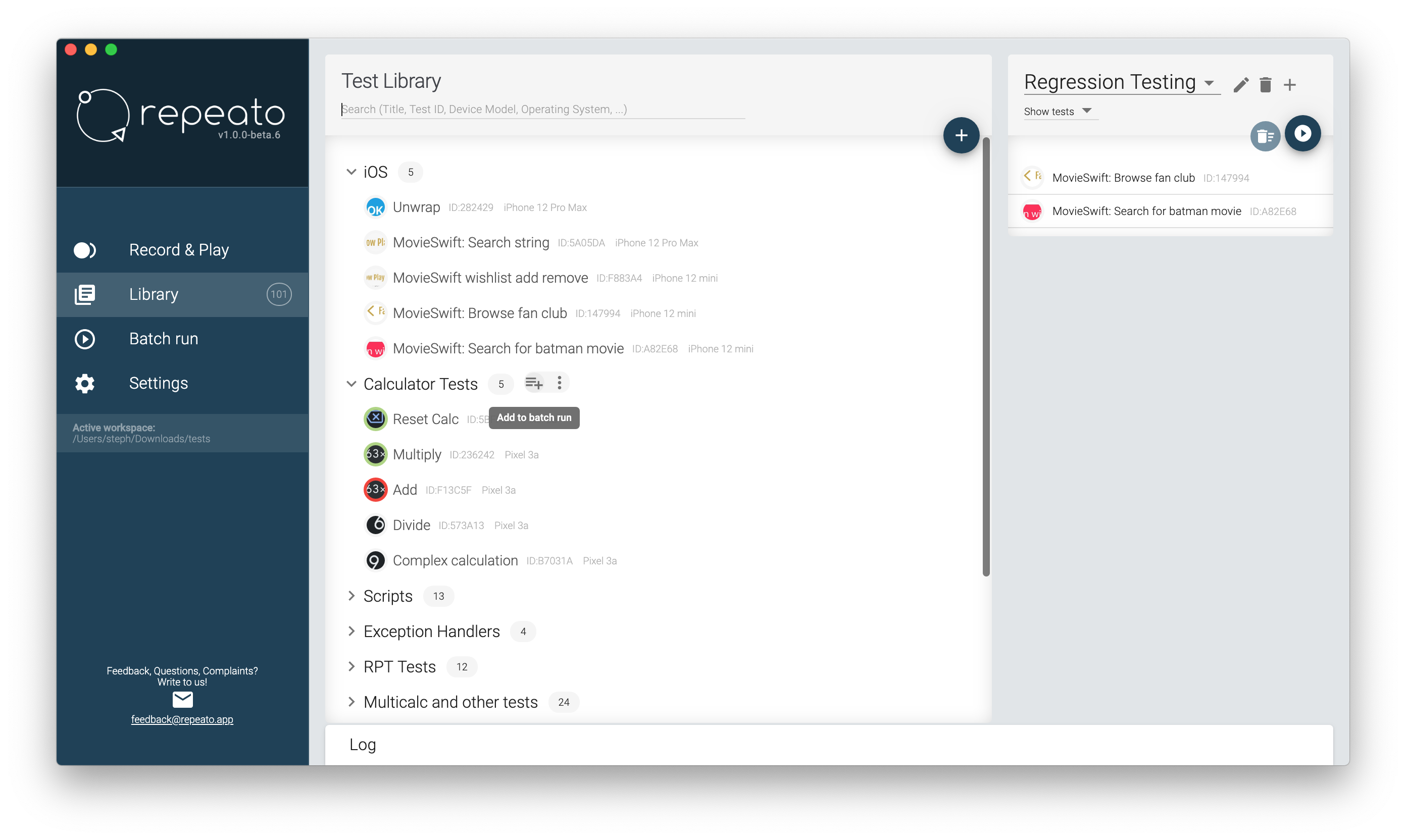screenshot of Repeato