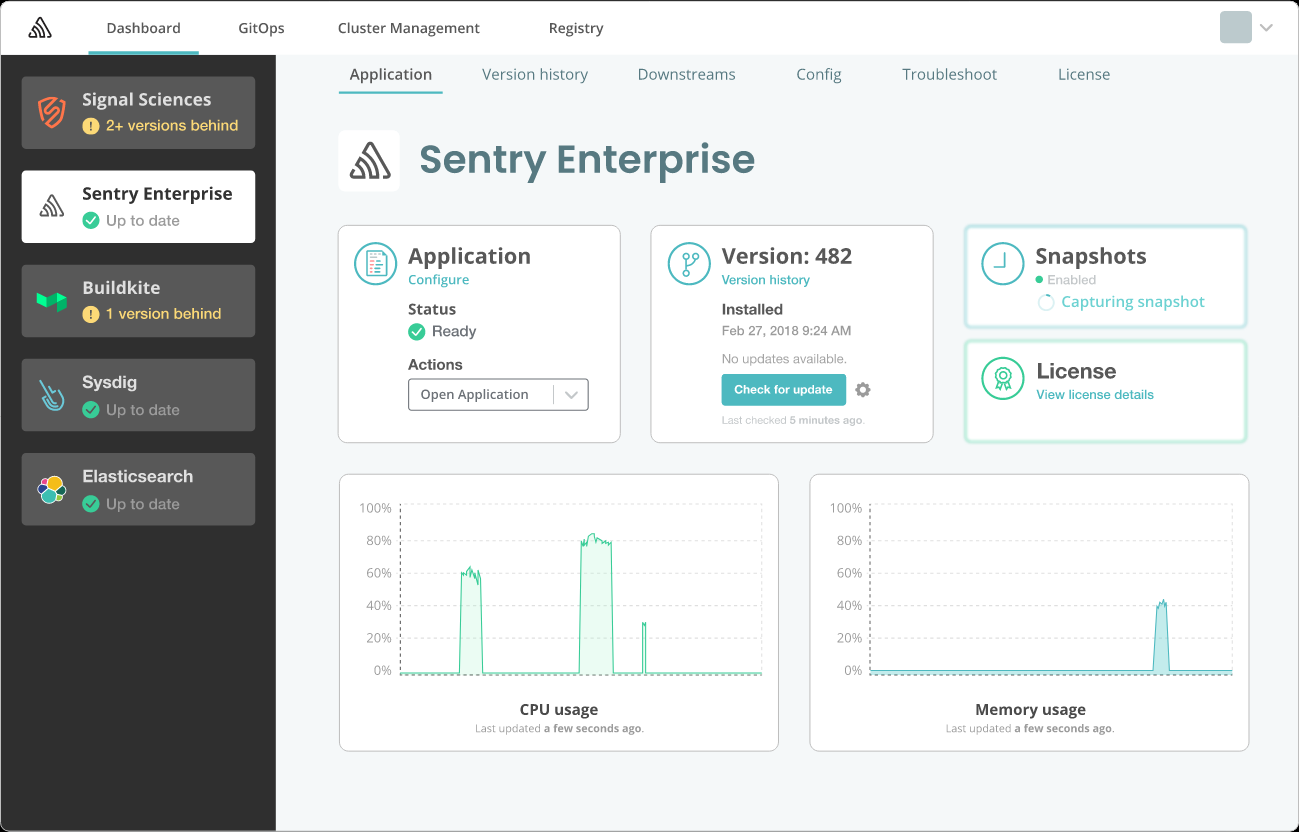 screenshot of Replicated