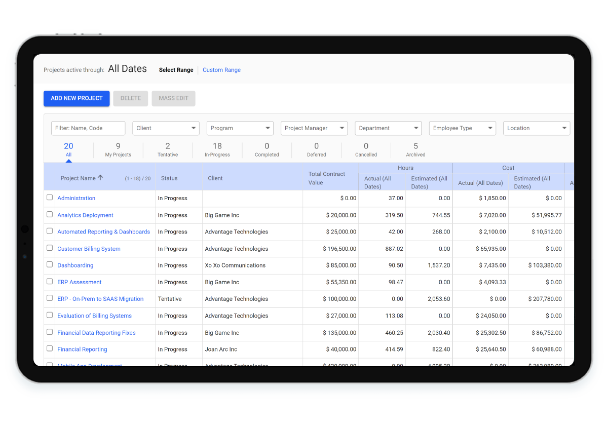 screenshot of Replicon