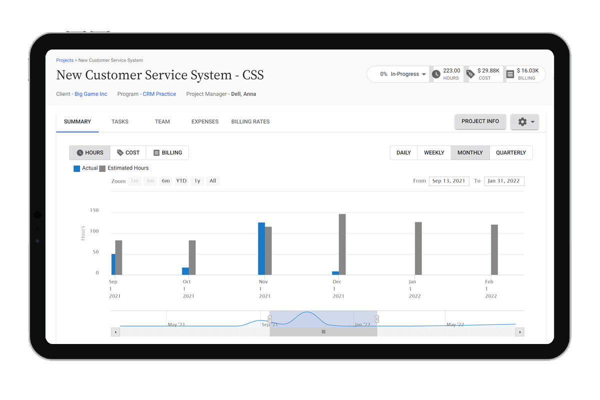 screenshot of Replicon