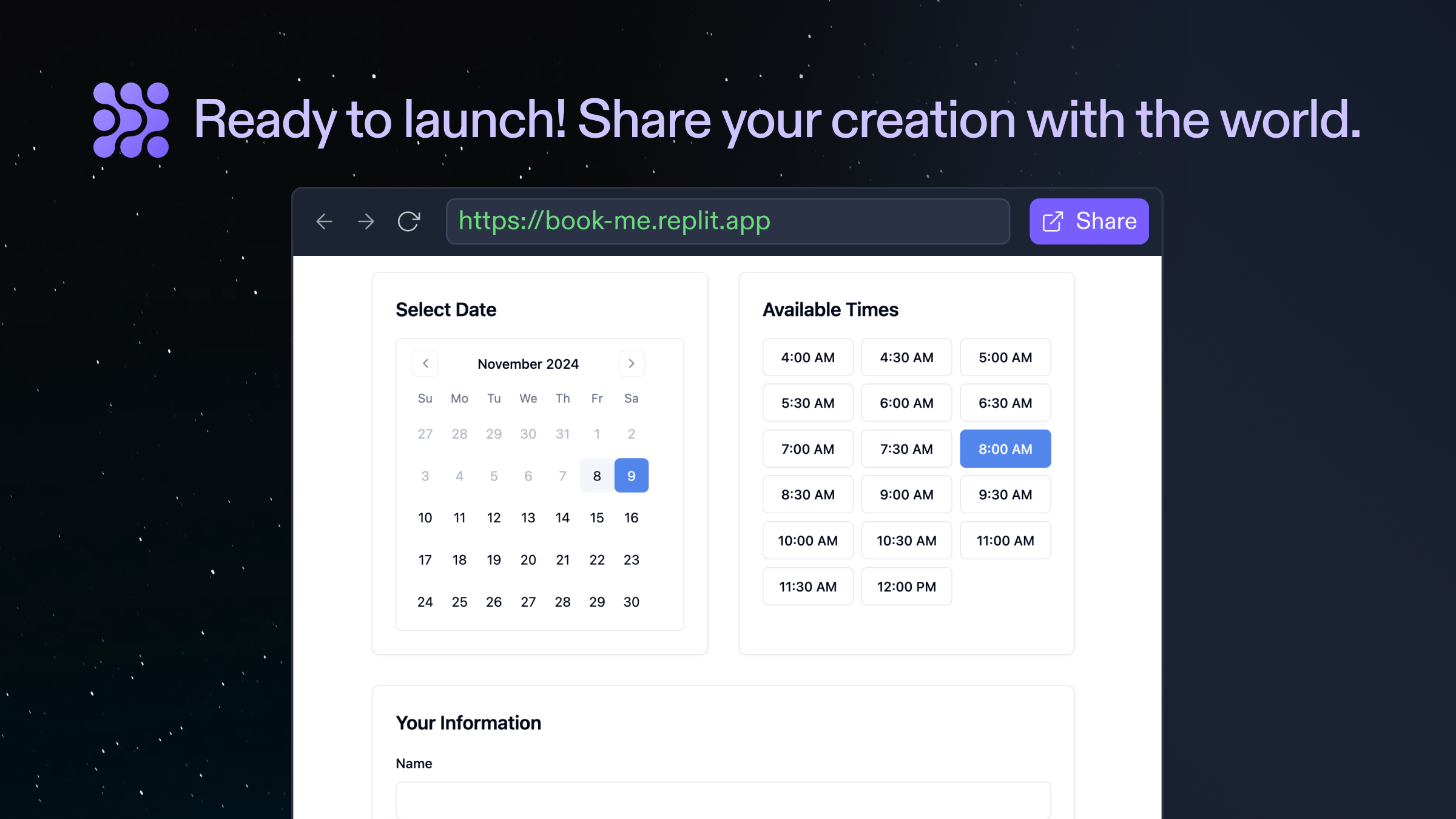 screenshot of Replit