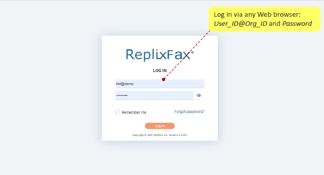 screenshot of ReplixFax