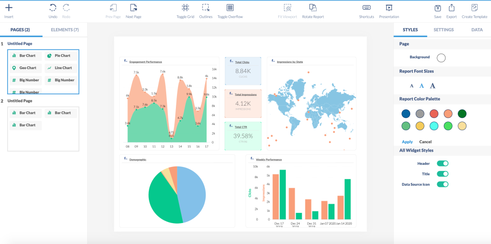 screenshot of ReportGarden