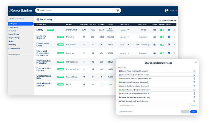 screenshot of ReportLinker