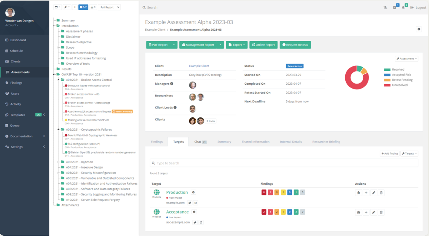 screenshot of Reporter