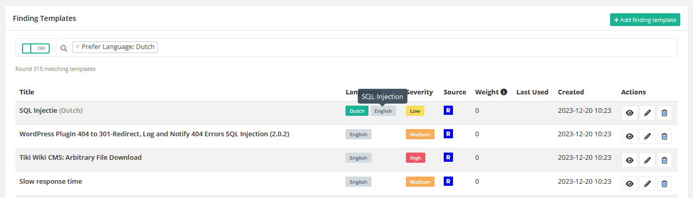 screenshot of Reporter