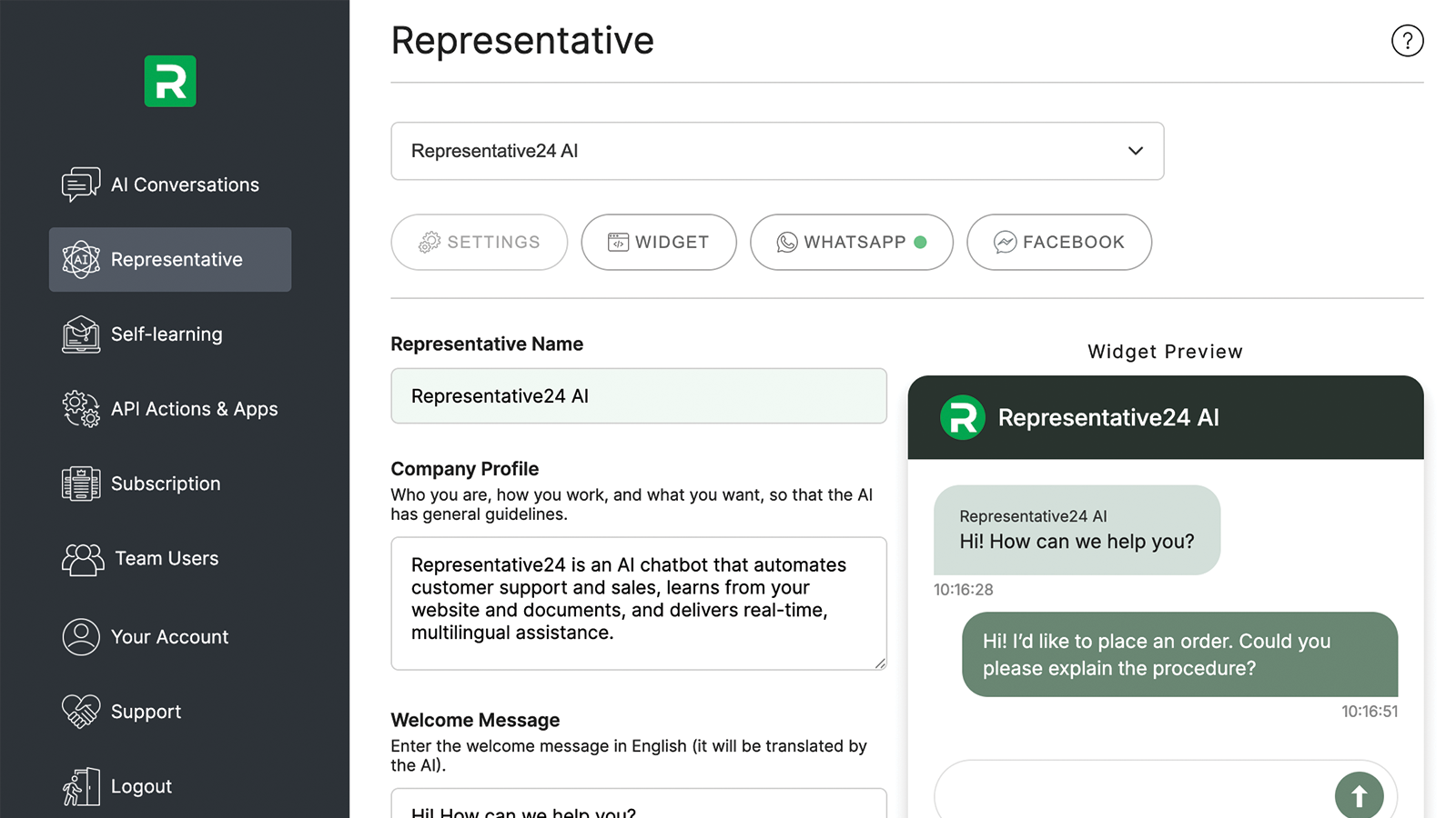screenshot of Representative24
