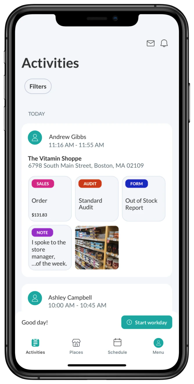 screenshot of Repsly