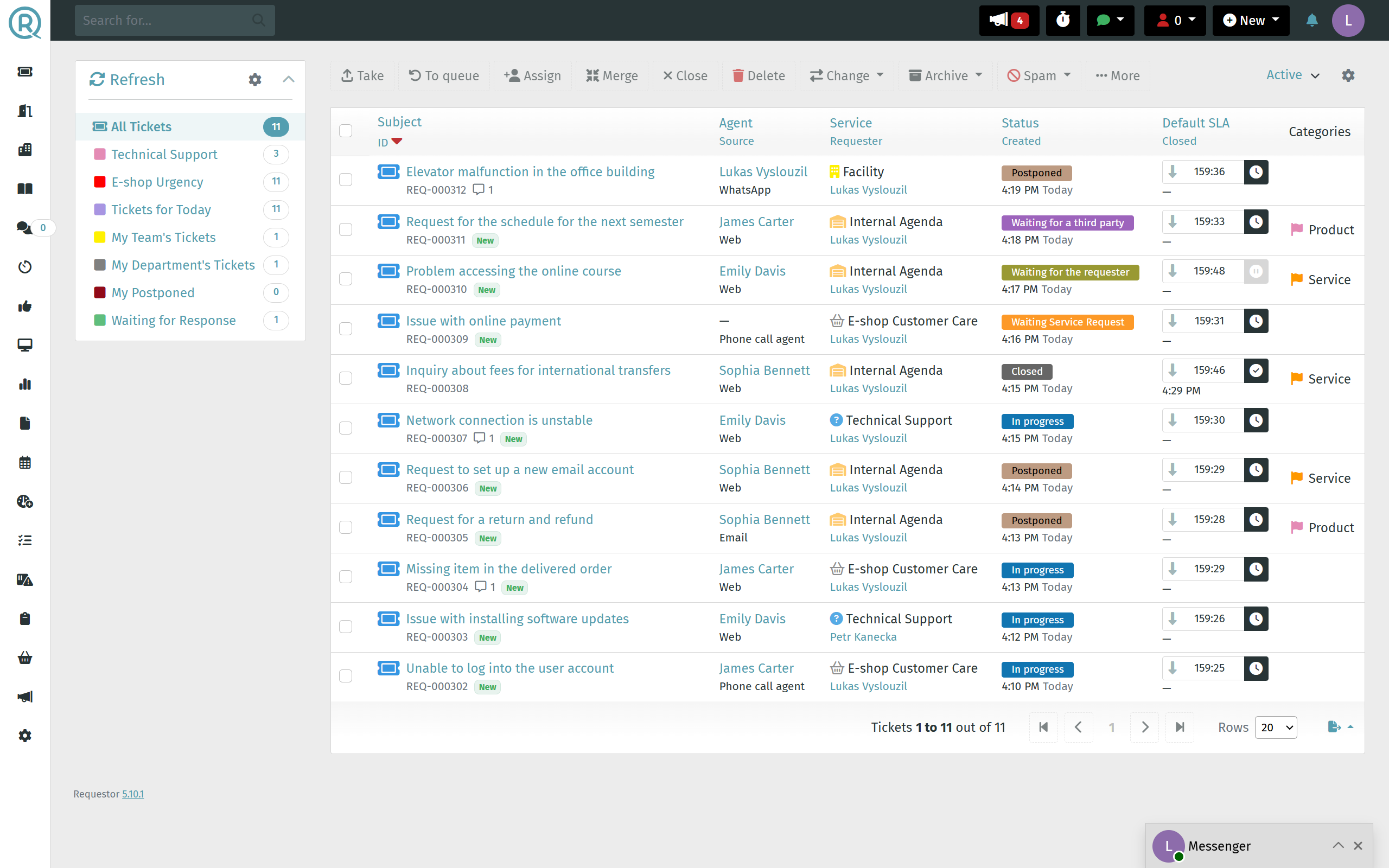 screenshot of Requestor