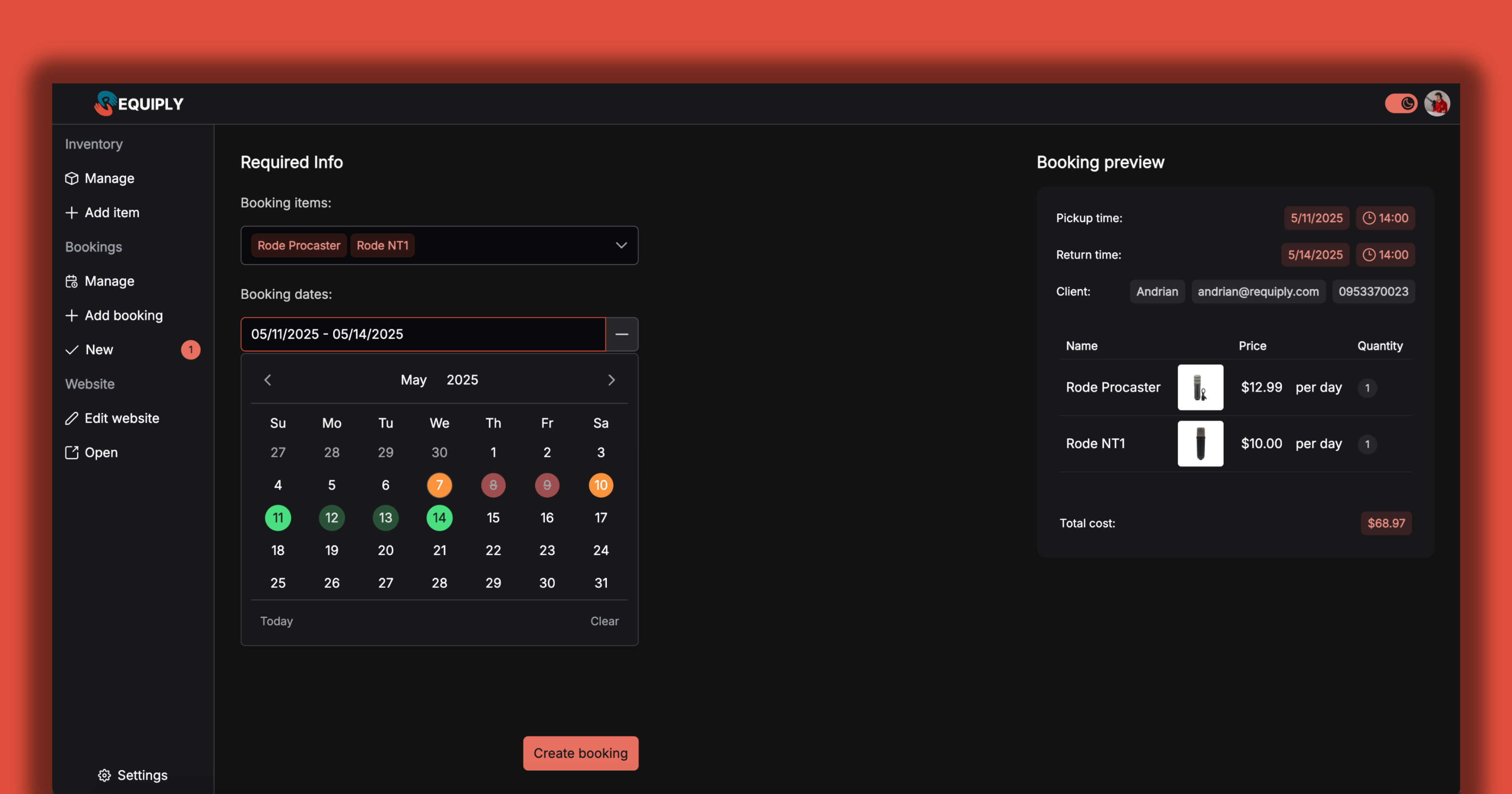 screenshot of Requiply