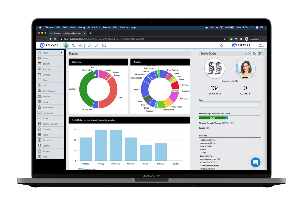 screenshot of Resasports