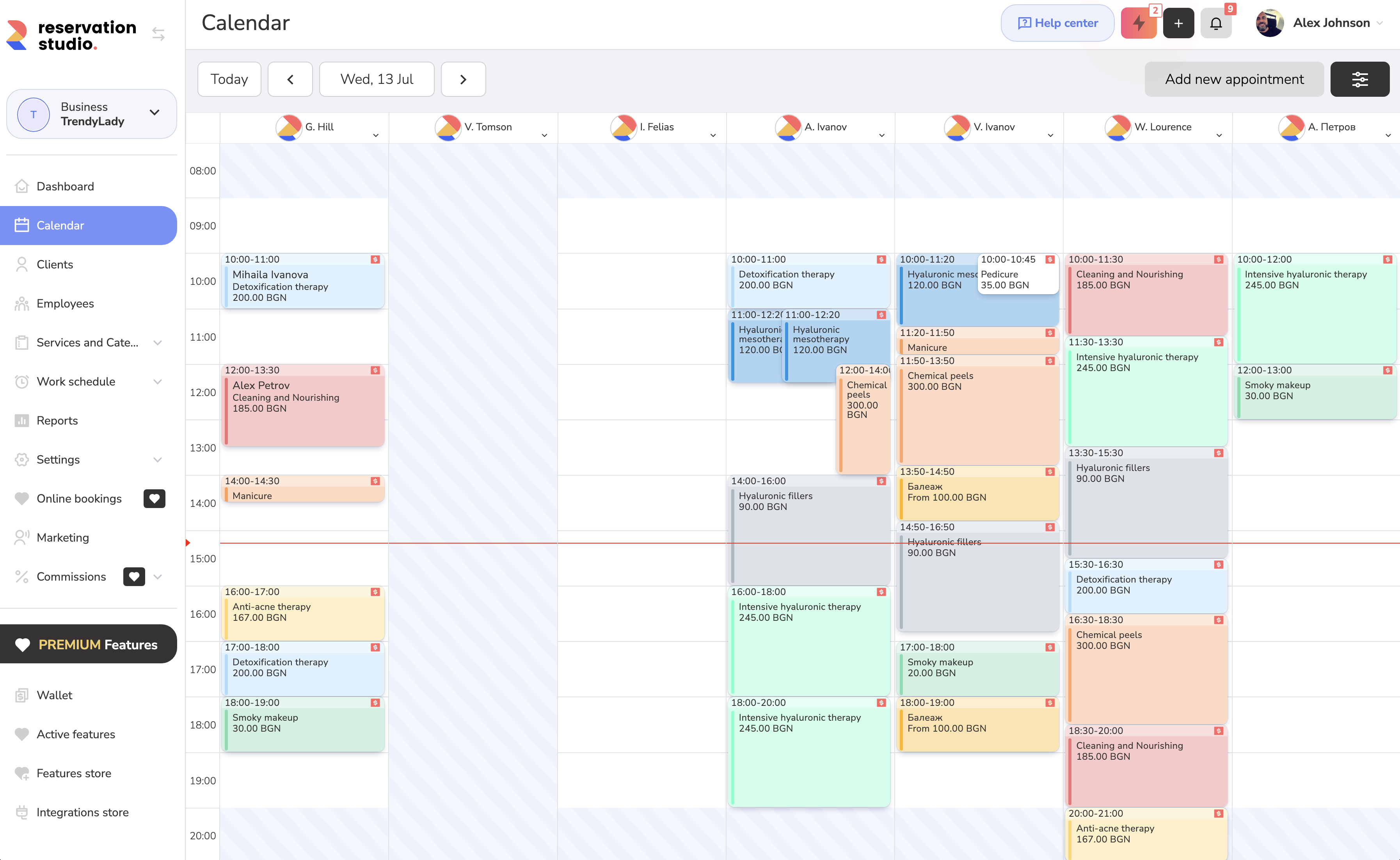 screenshot of Reservation.Studio