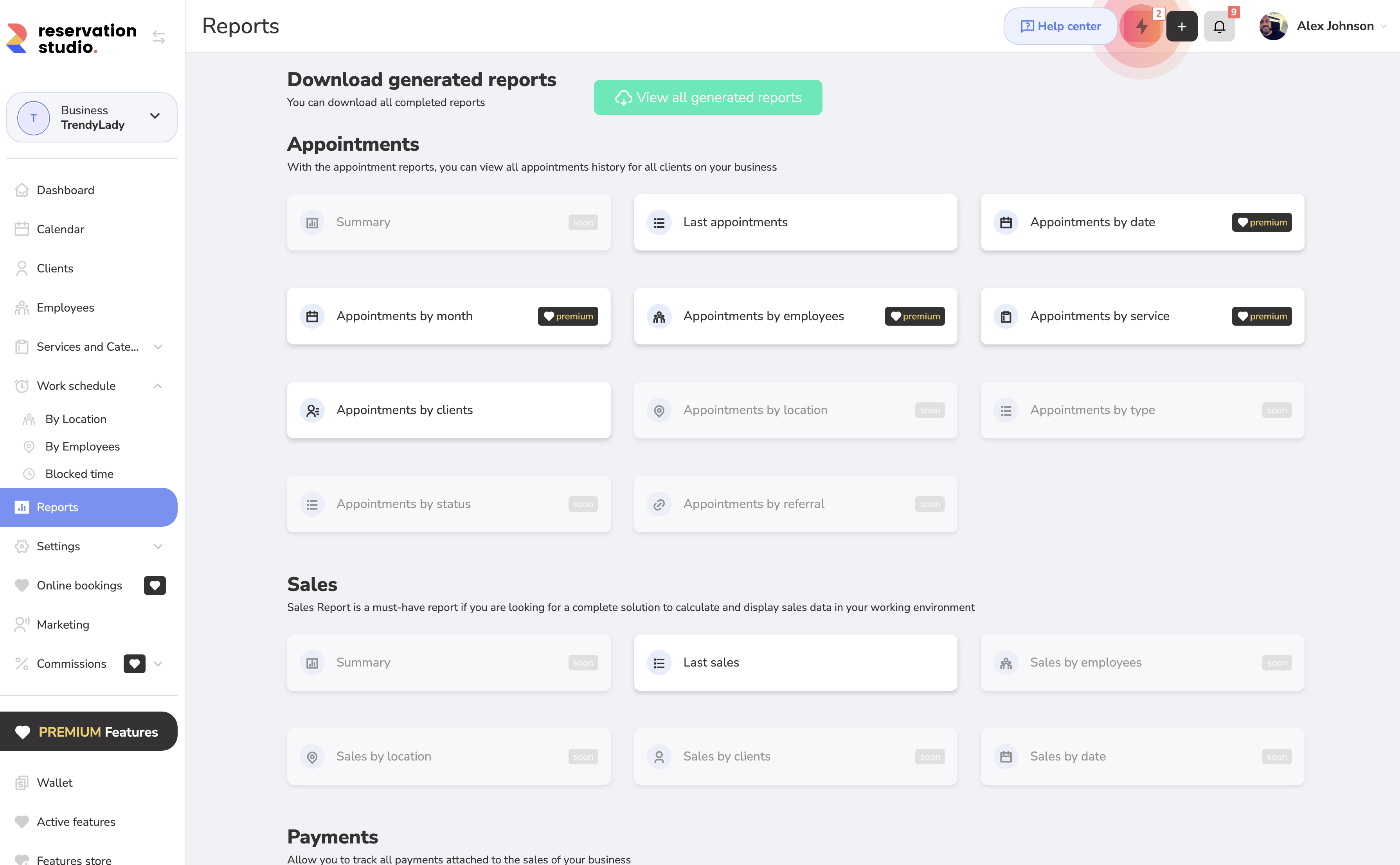 screenshot of Reservation.Studio