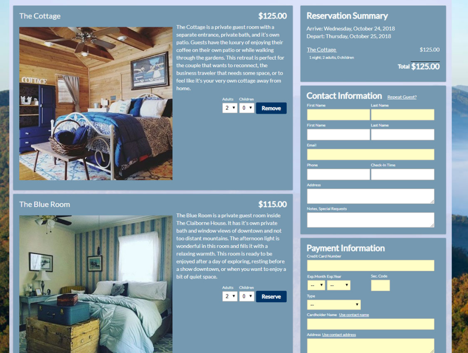 screenshot of ReservationKey