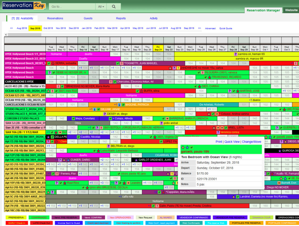 screenshot of ReservationKey