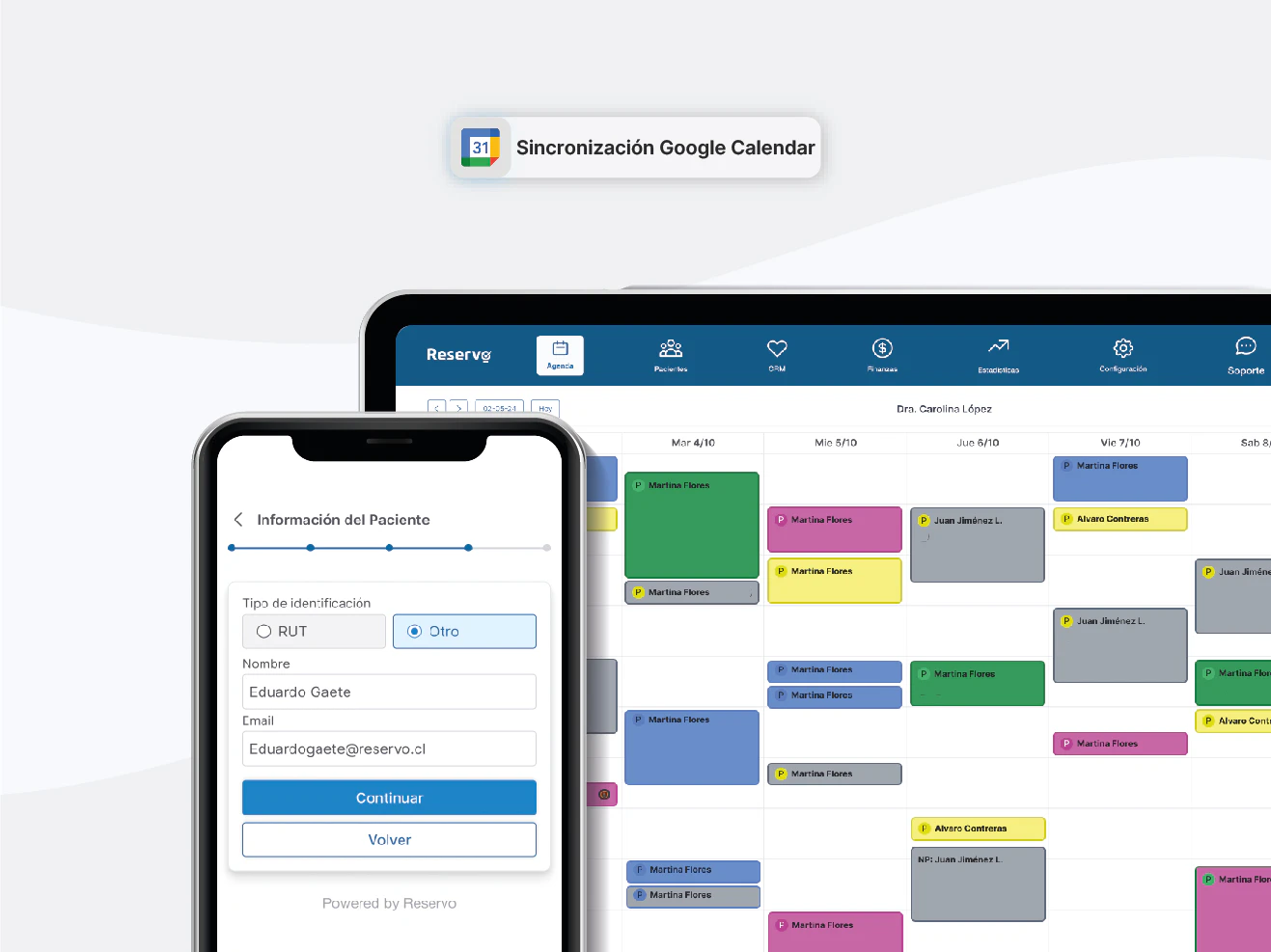 screenshot of Reservo