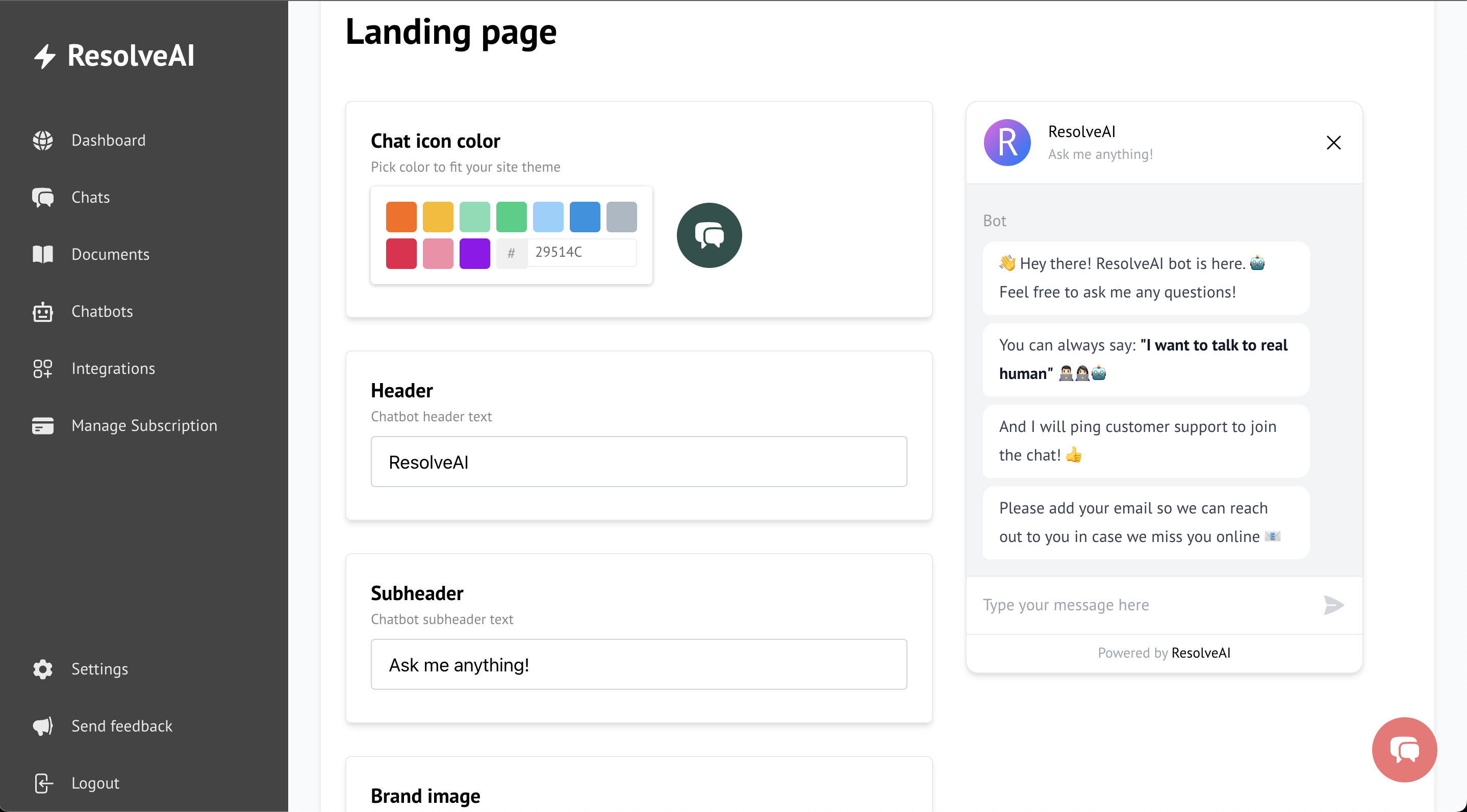 screenshot of ResolveAI