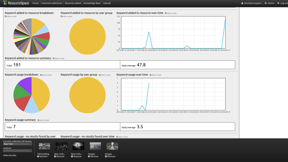 screenshot of ResourceSpace