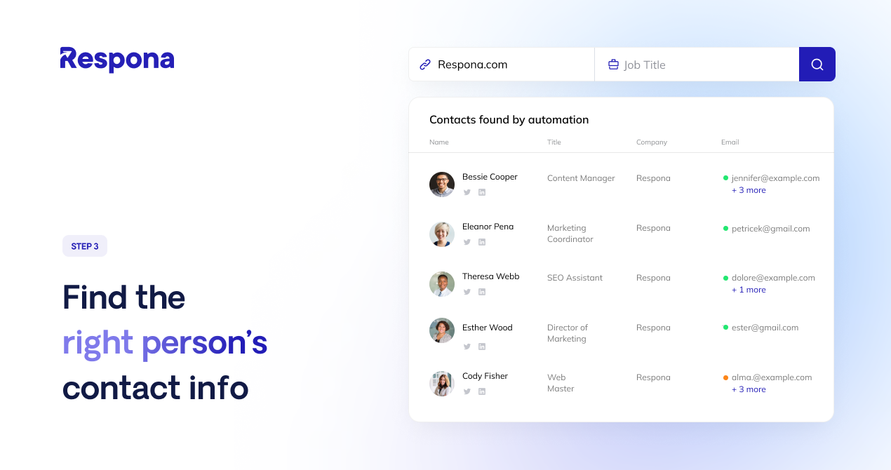 screenshot of Respona
