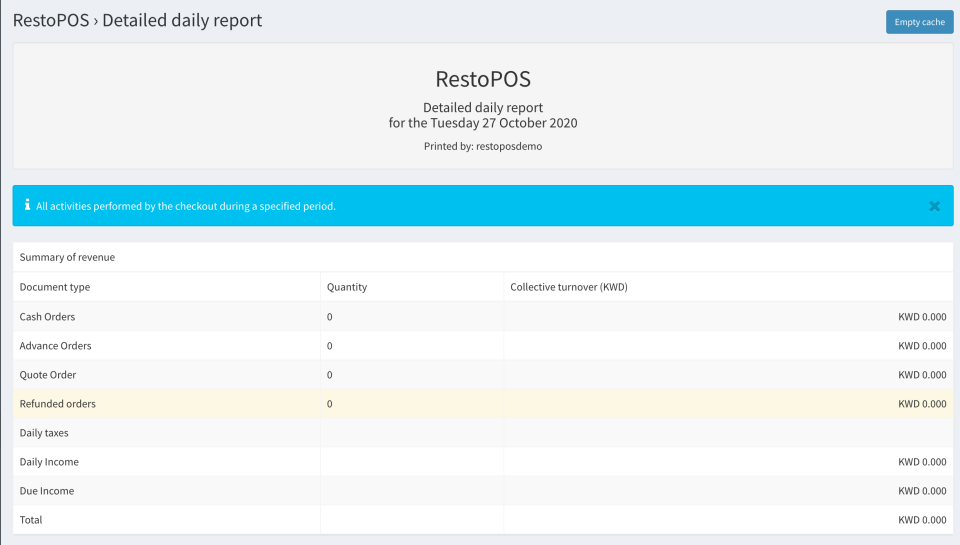 screenshot of RestoPOS