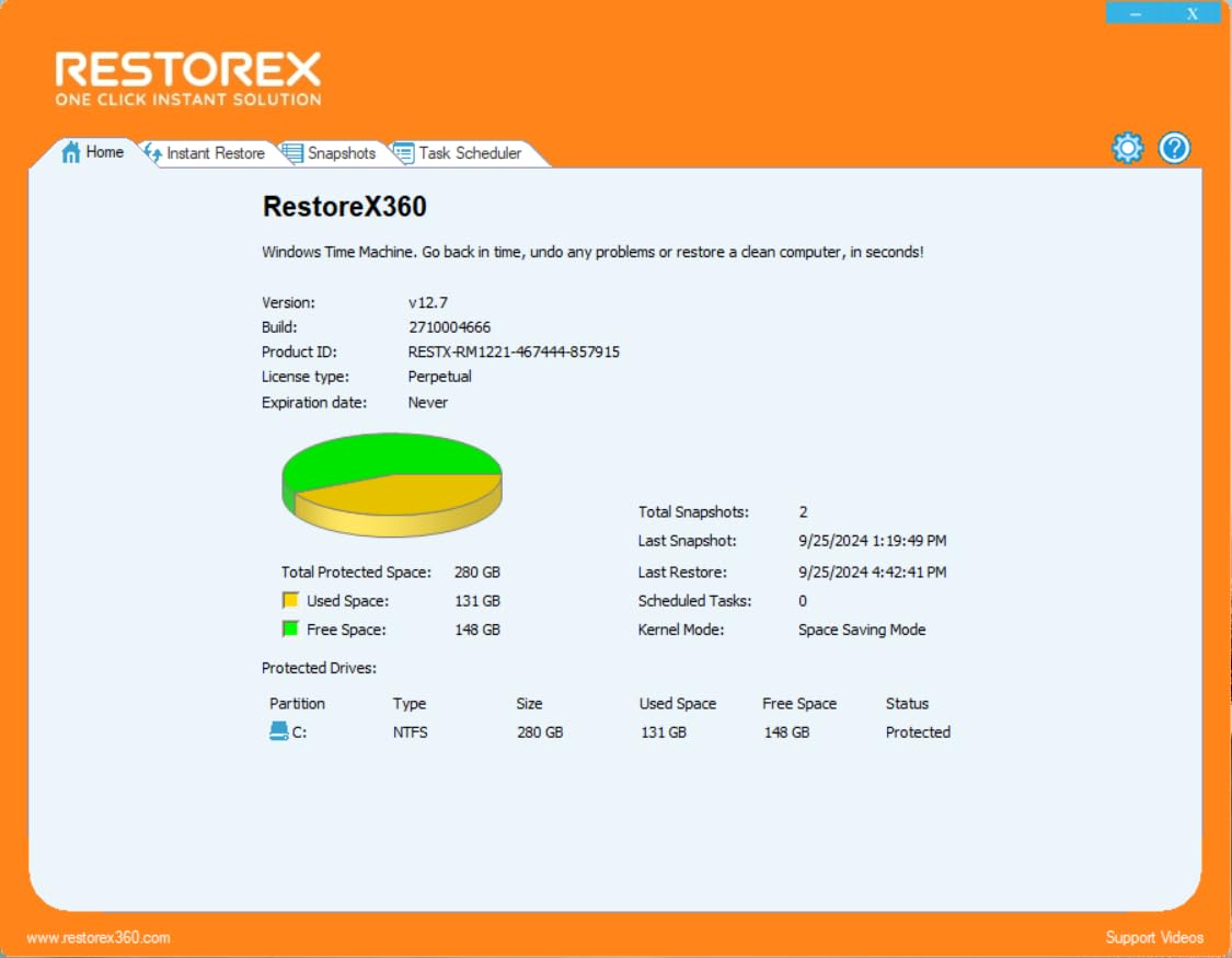 screenshot of RestoreX360