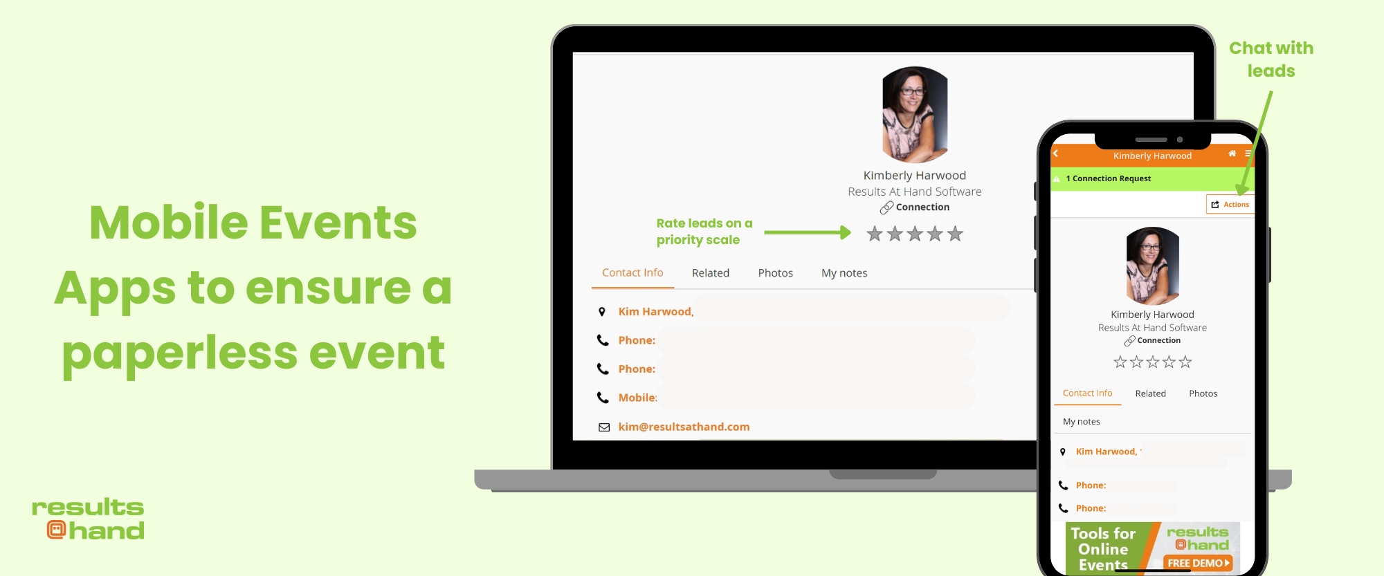 screenshot of Results@Hand