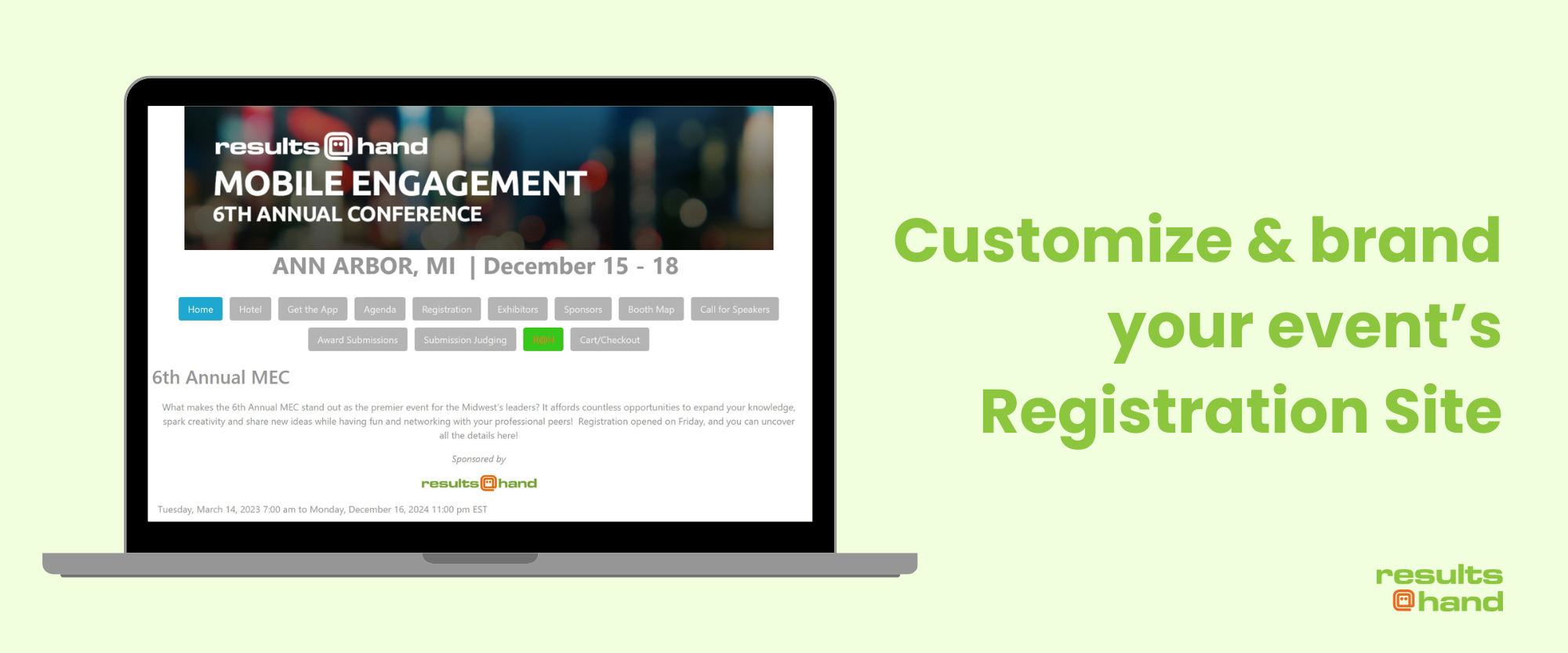 screenshot of Results@Hand