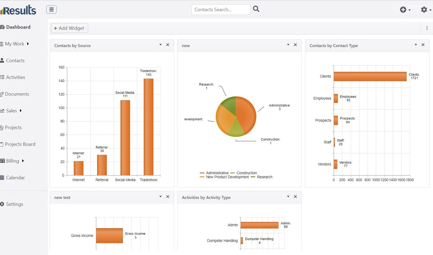 screenshot of Results