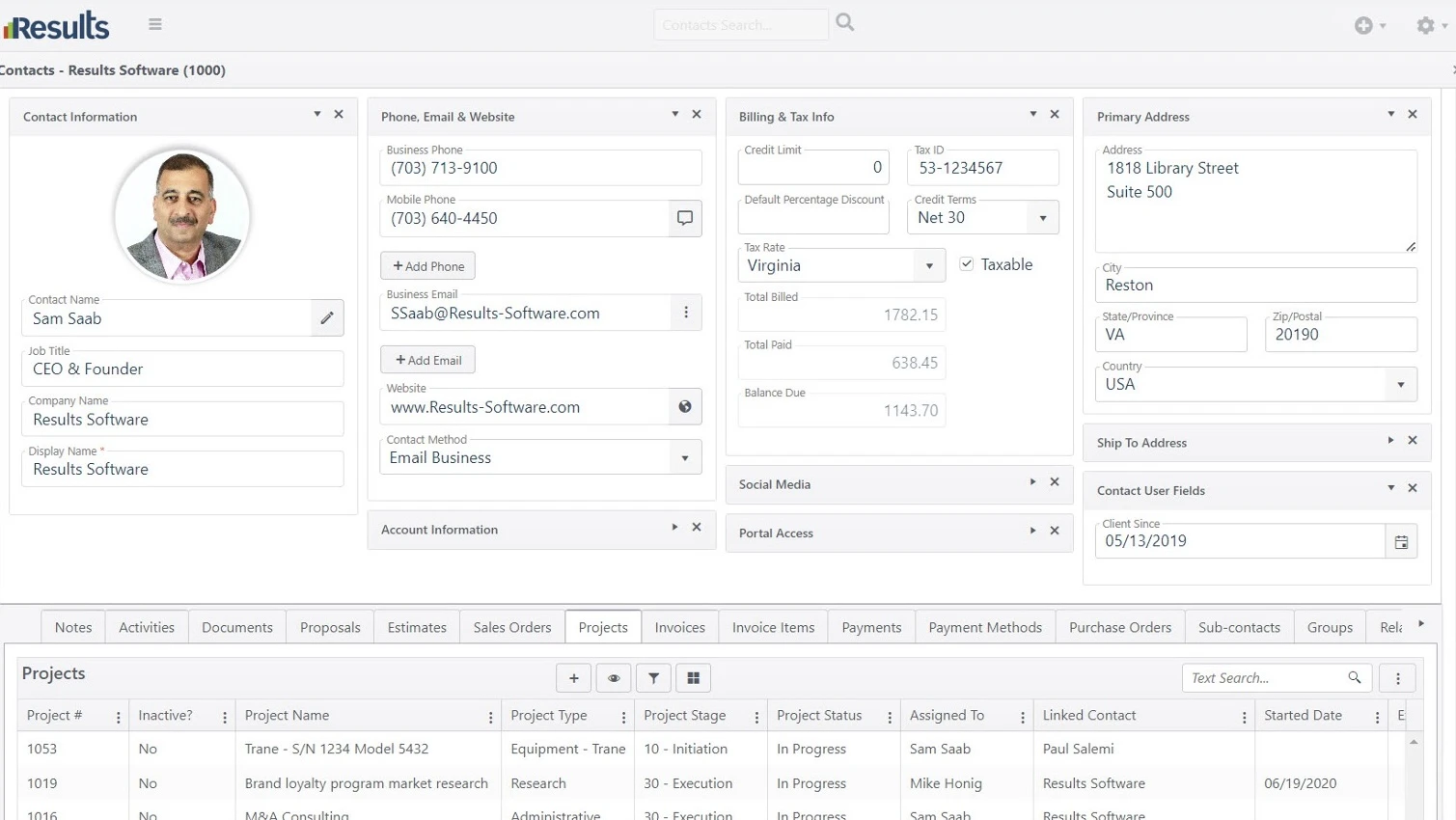 screenshot of Results