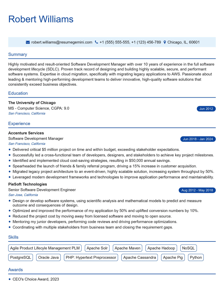 screenshot of ResumeGemini