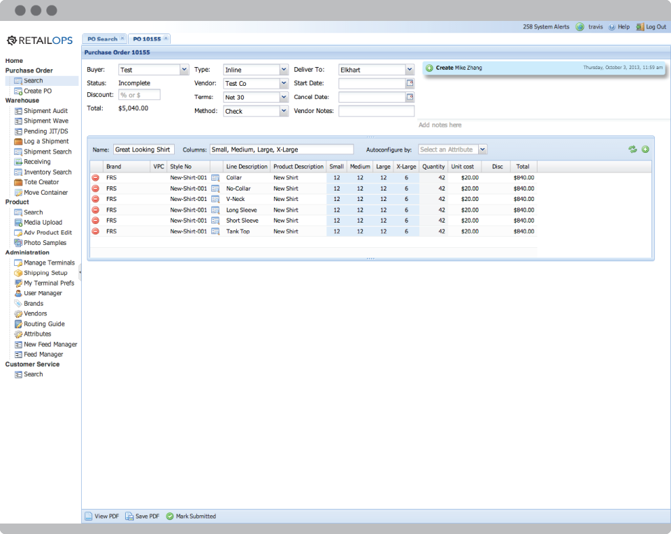 screenshot of RetailOps