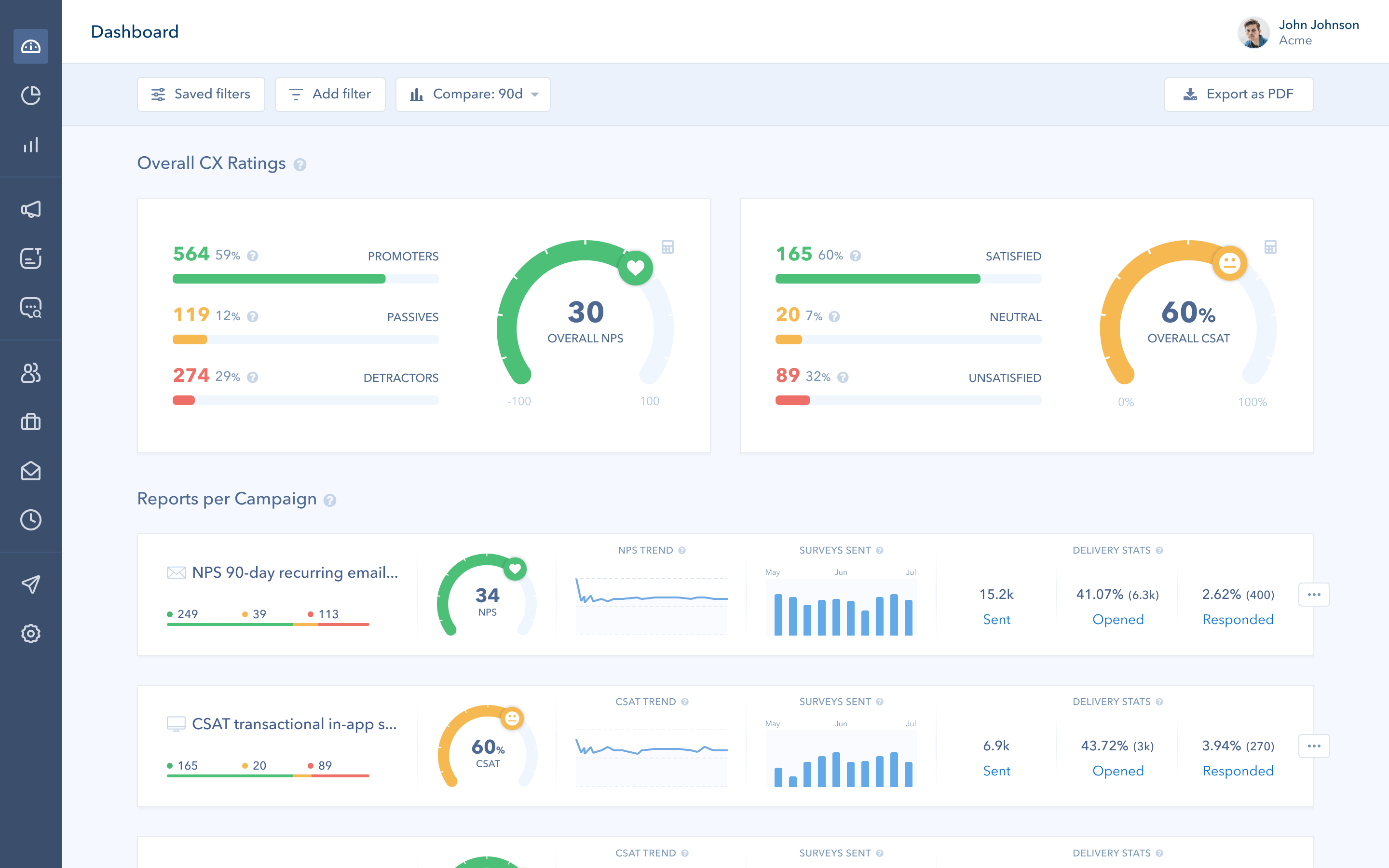 screenshot of Retently