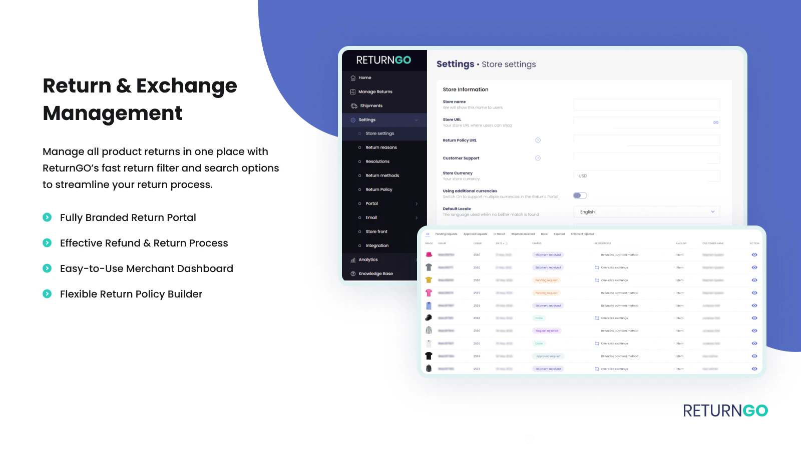 screenshot of ReturnGO