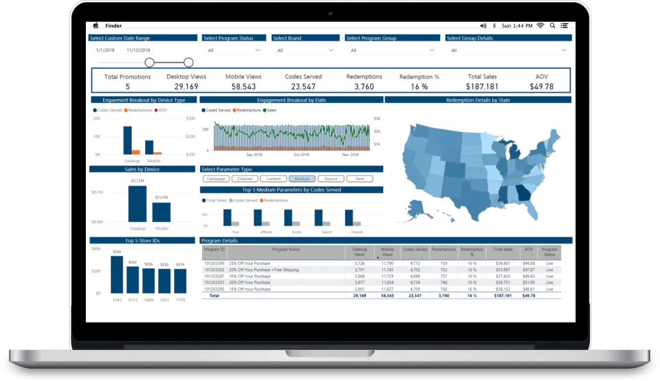 screenshot of RevTrax