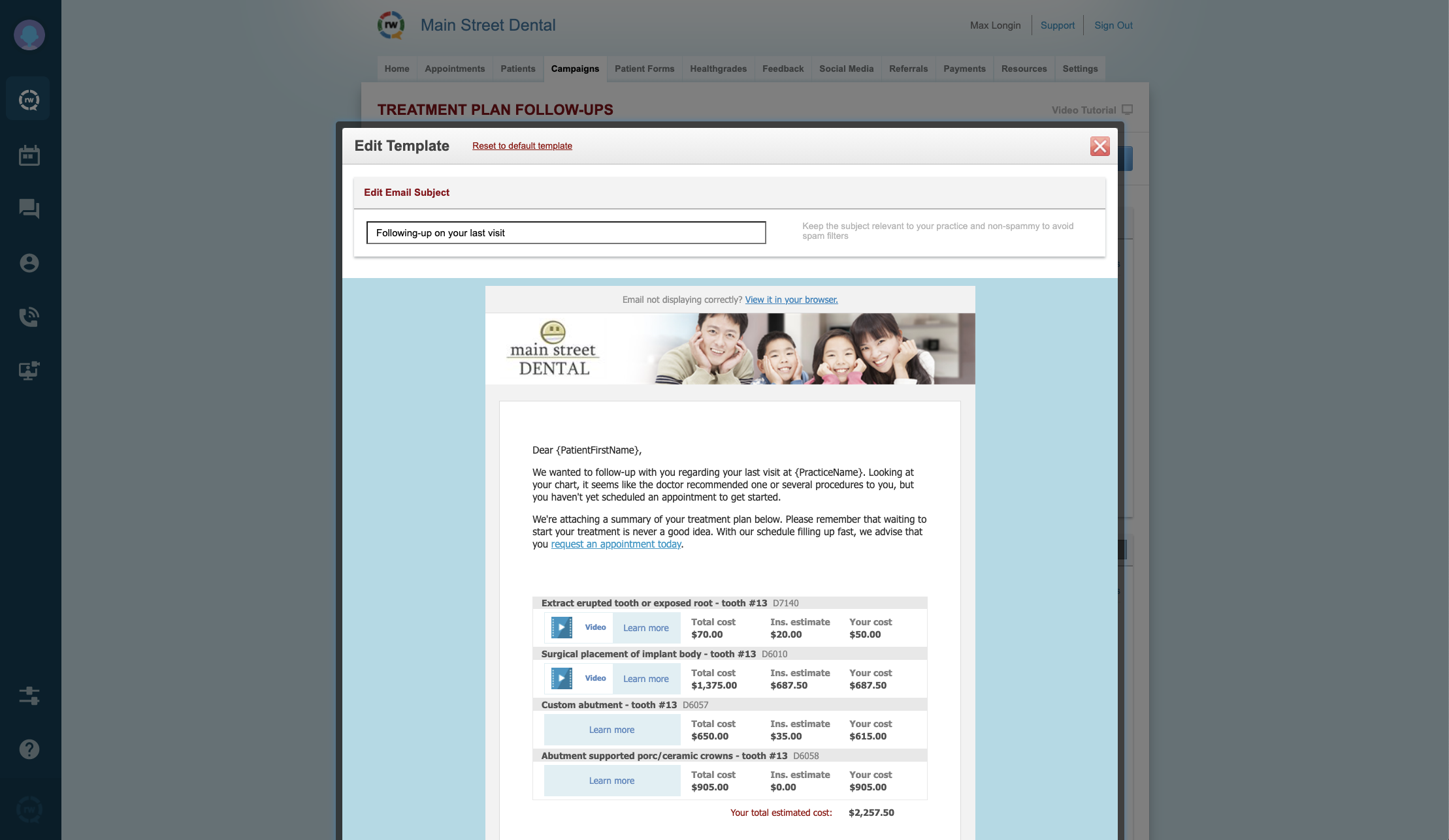 screenshot of RevenueWell