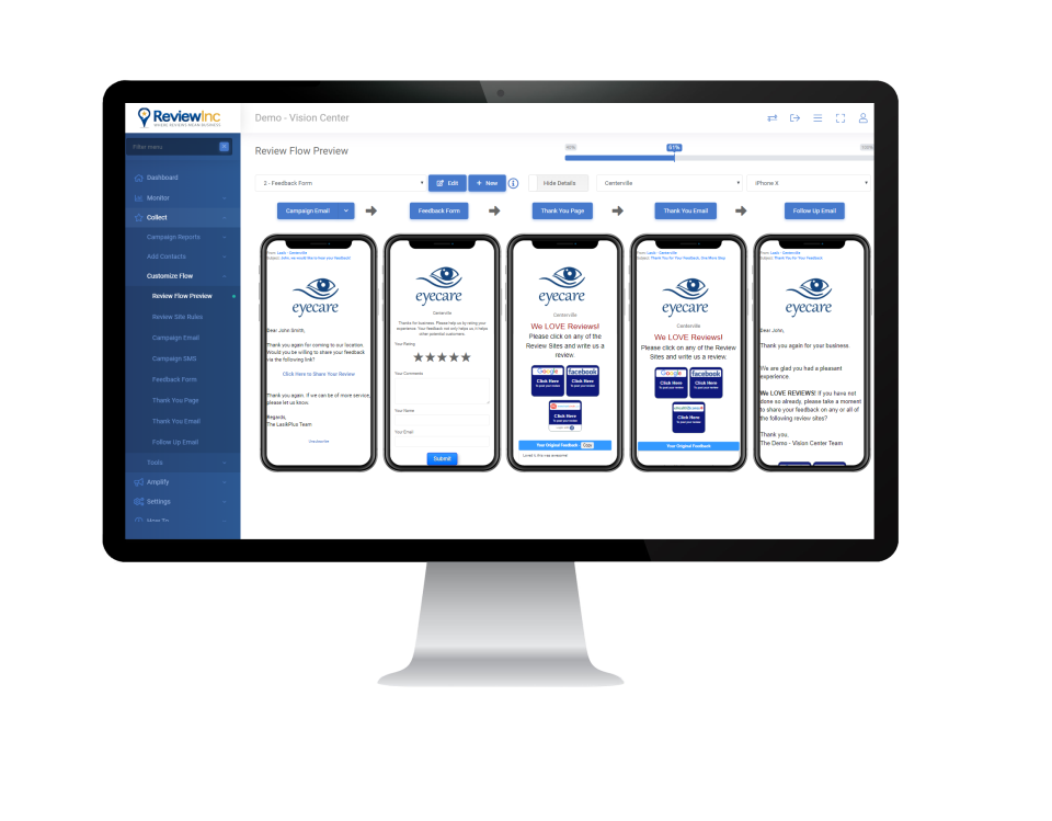 screenshot of ReviewInc