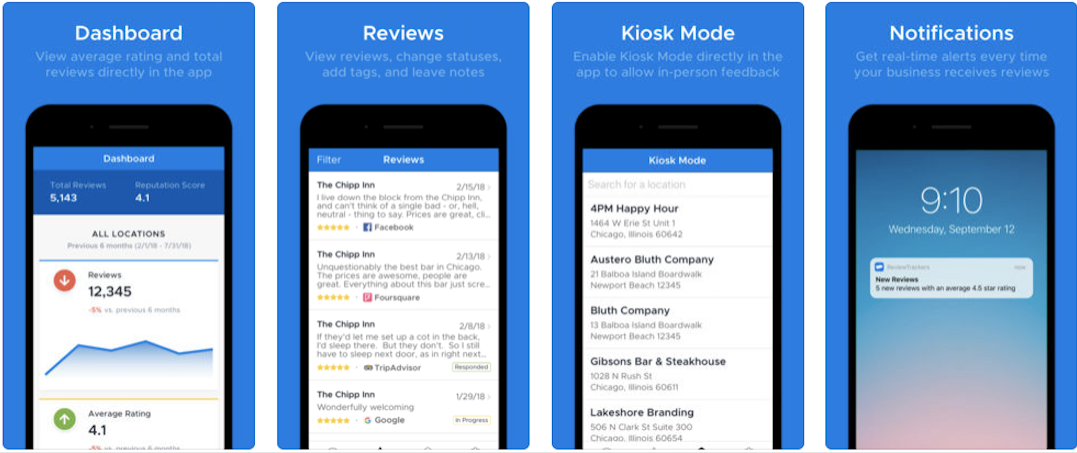 screenshot of ReviewTrackers