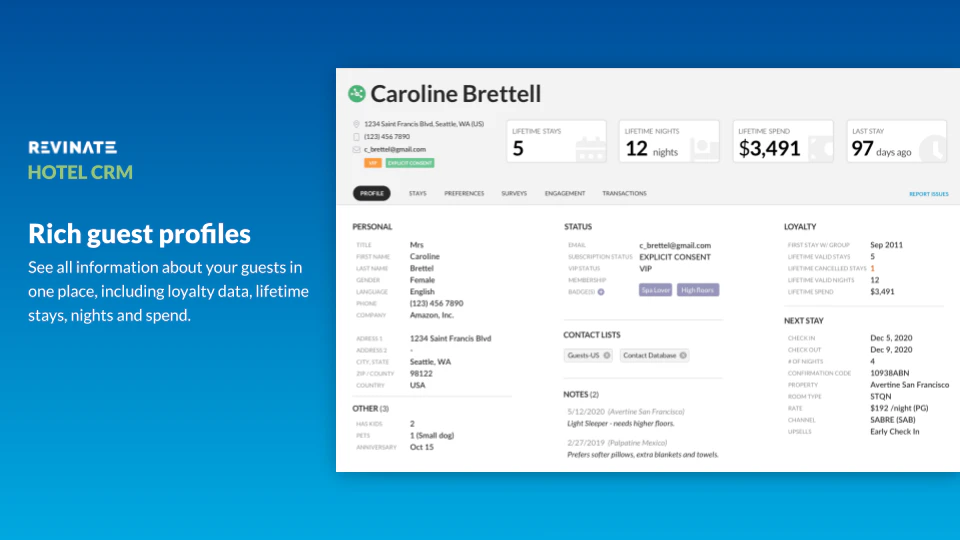 screenshot of Revinate