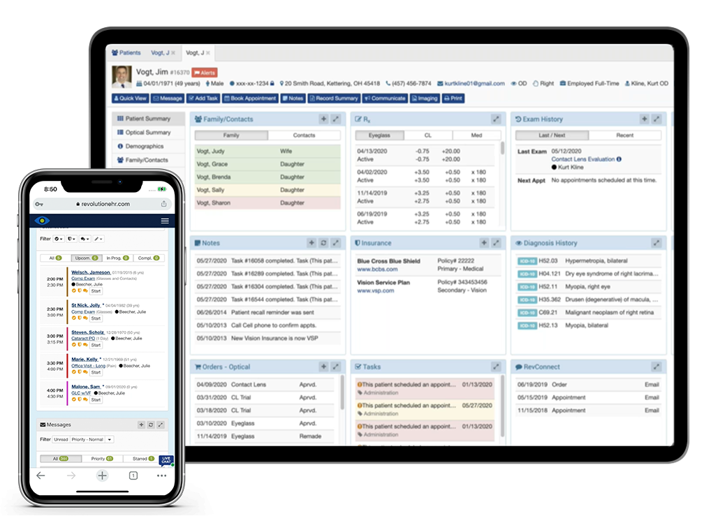 screenshot of RevolutionEHR