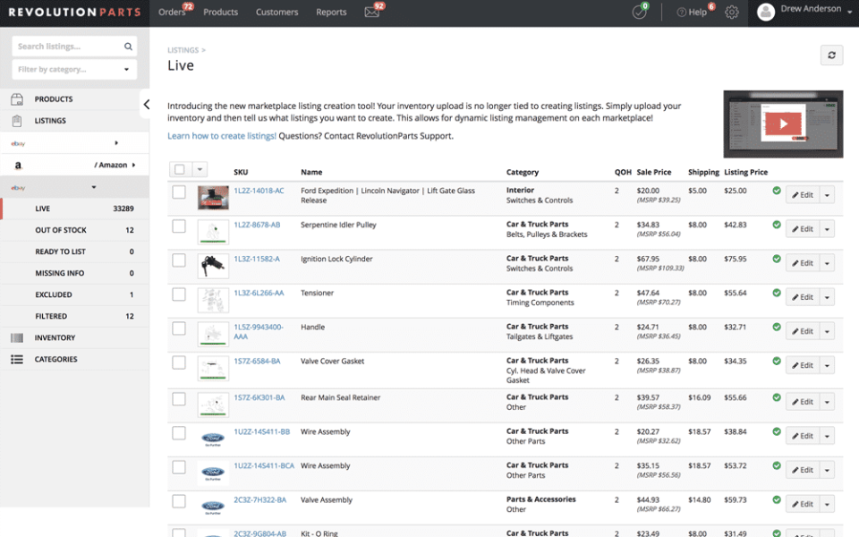 screenshot of RevolutionParts