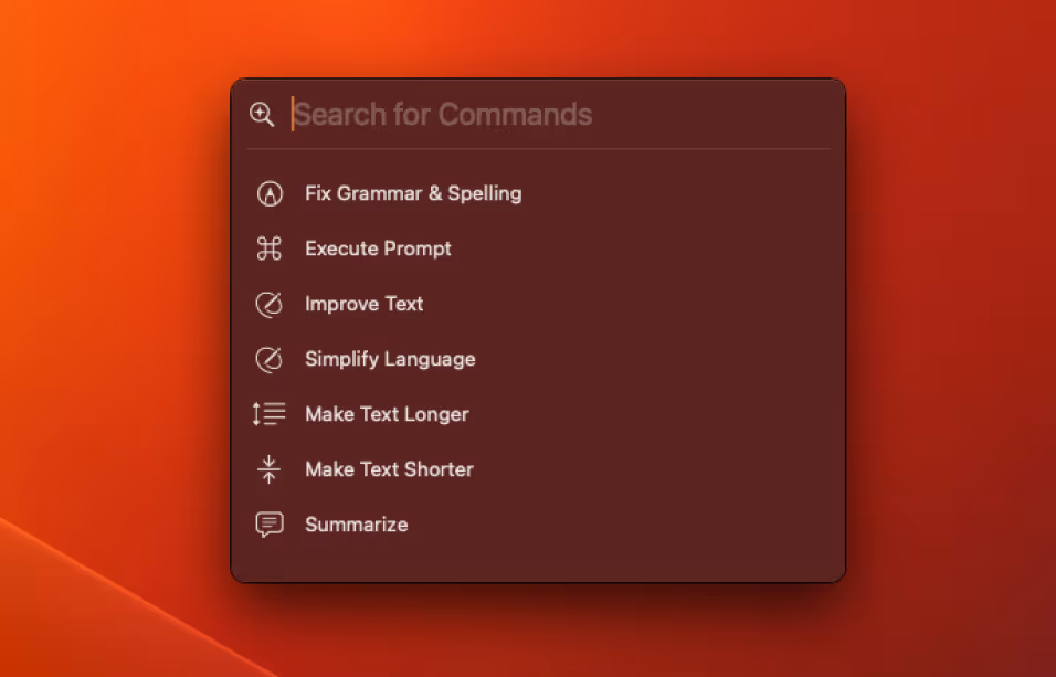 screenshot of RewriteBar