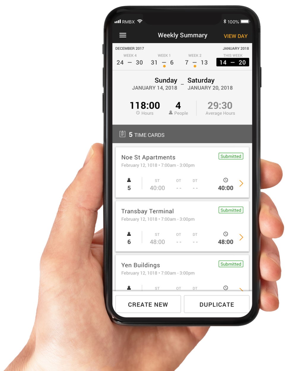 screenshot of Rhumbix