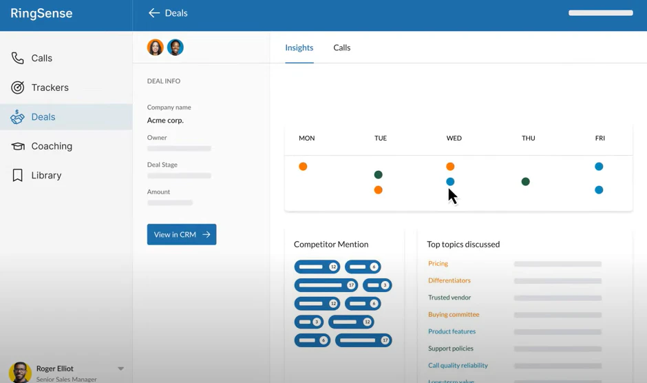 screenshot of RingSense