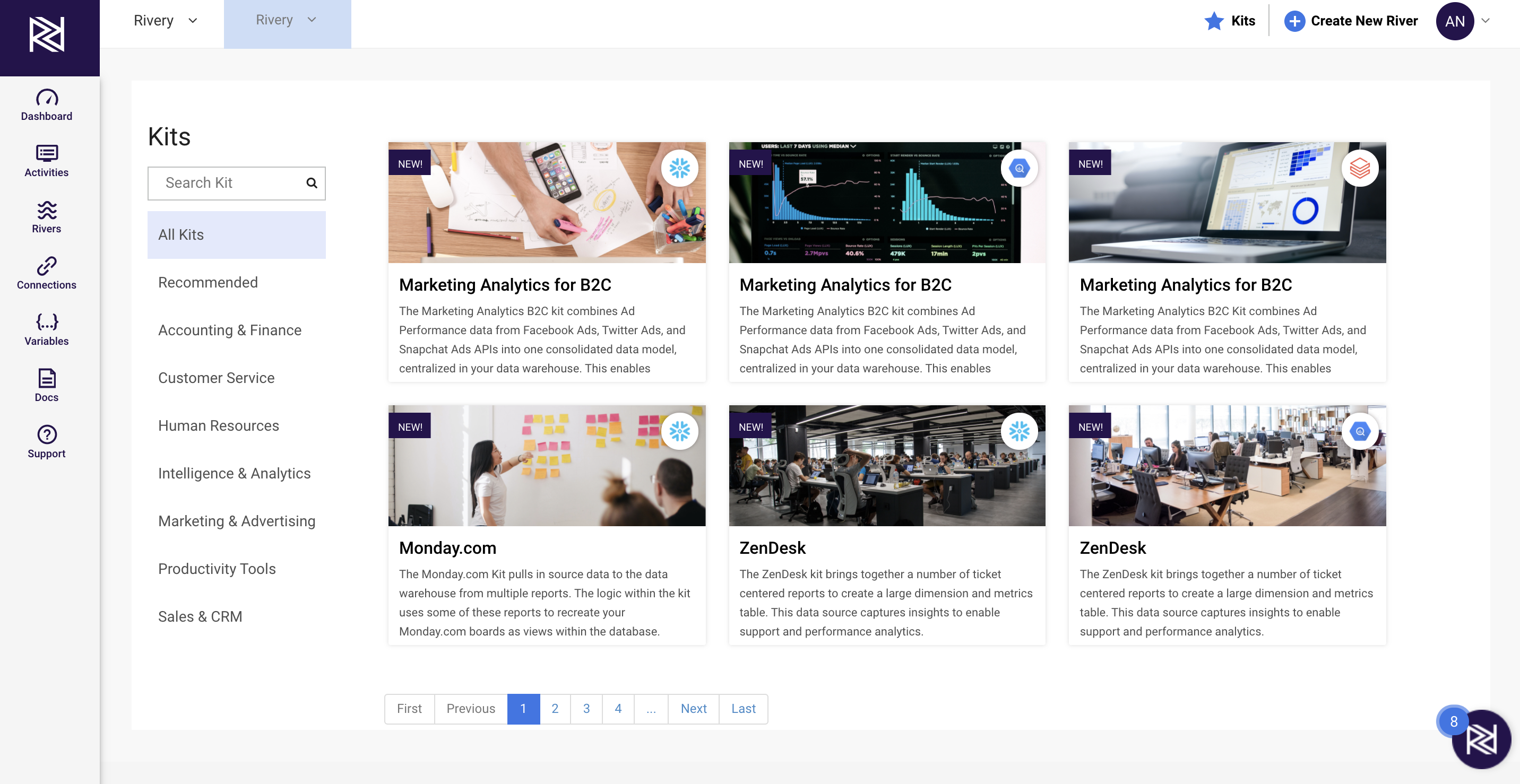 screenshot of Rivery