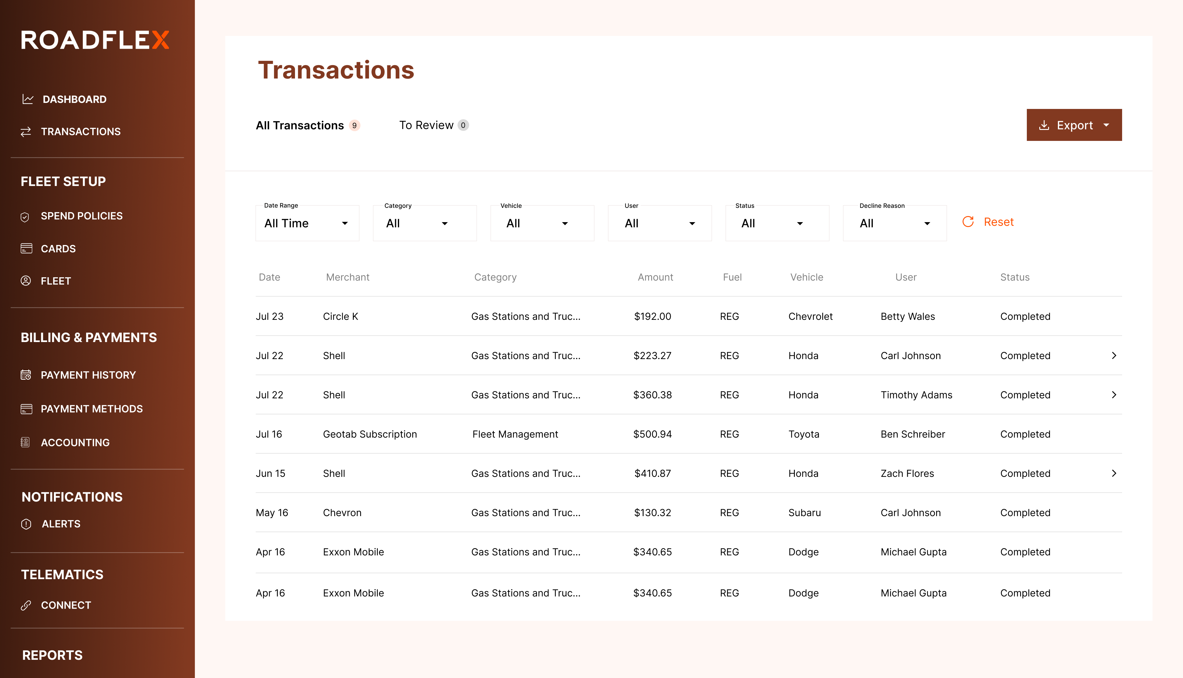screenshot of RoadFlex