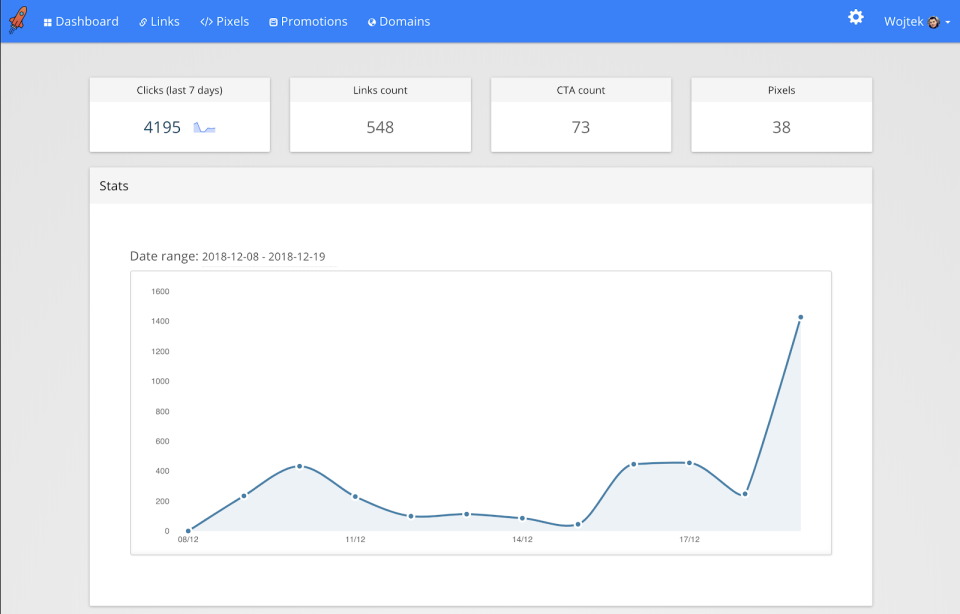 screenshot of RocketLink